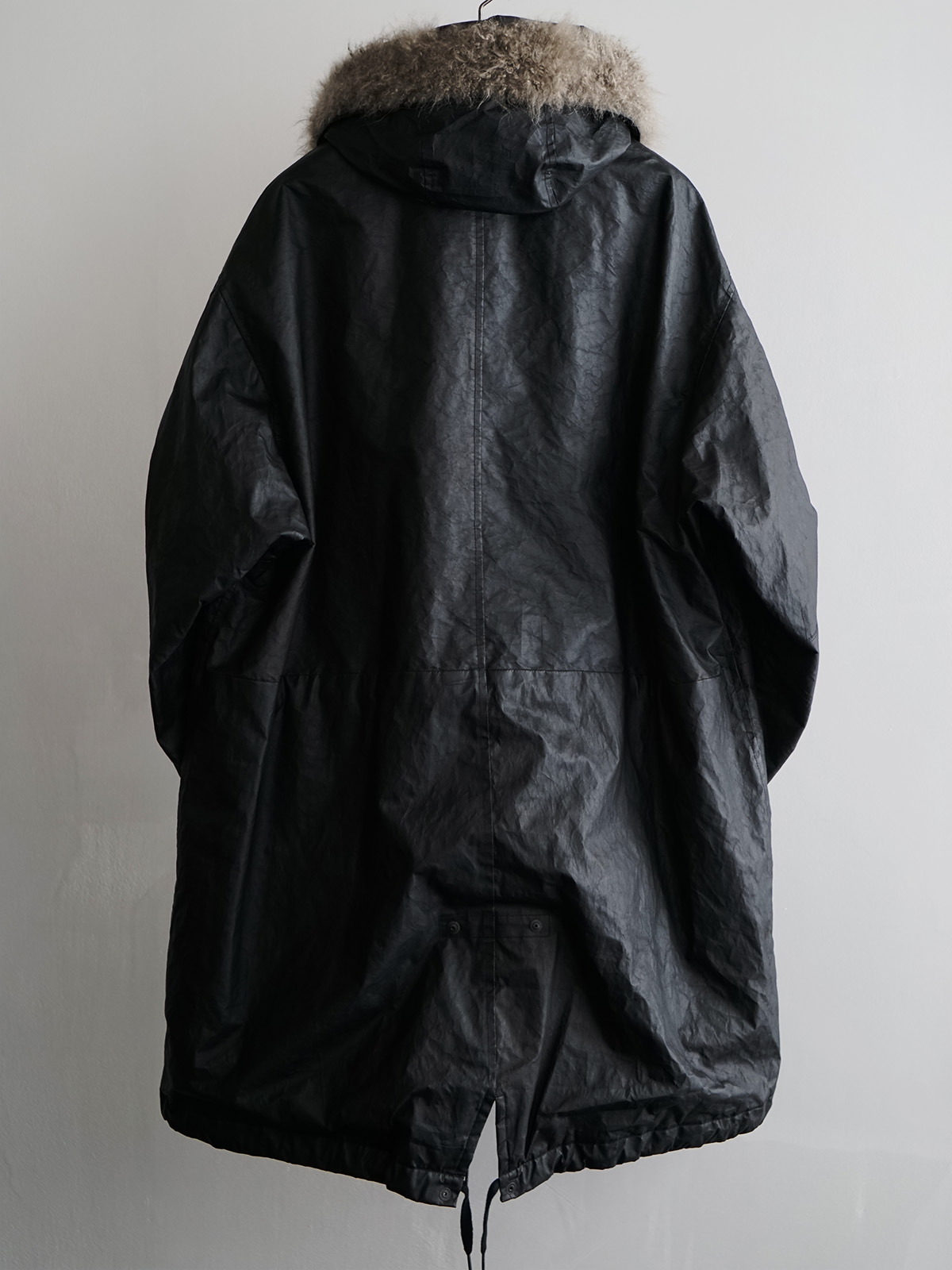 paper leather military hooded coat c4