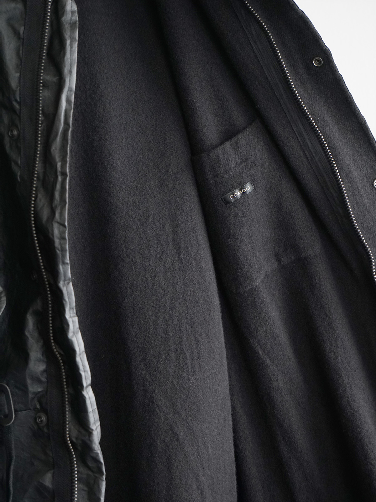 paper leather military hooded coat c12