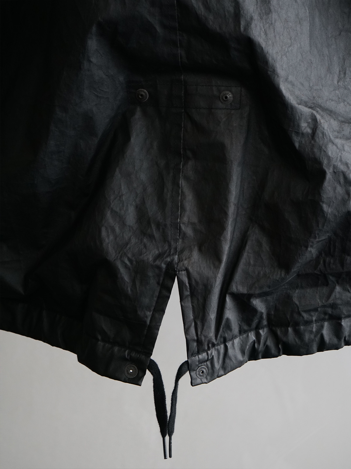 paper leather military hooded coat c10