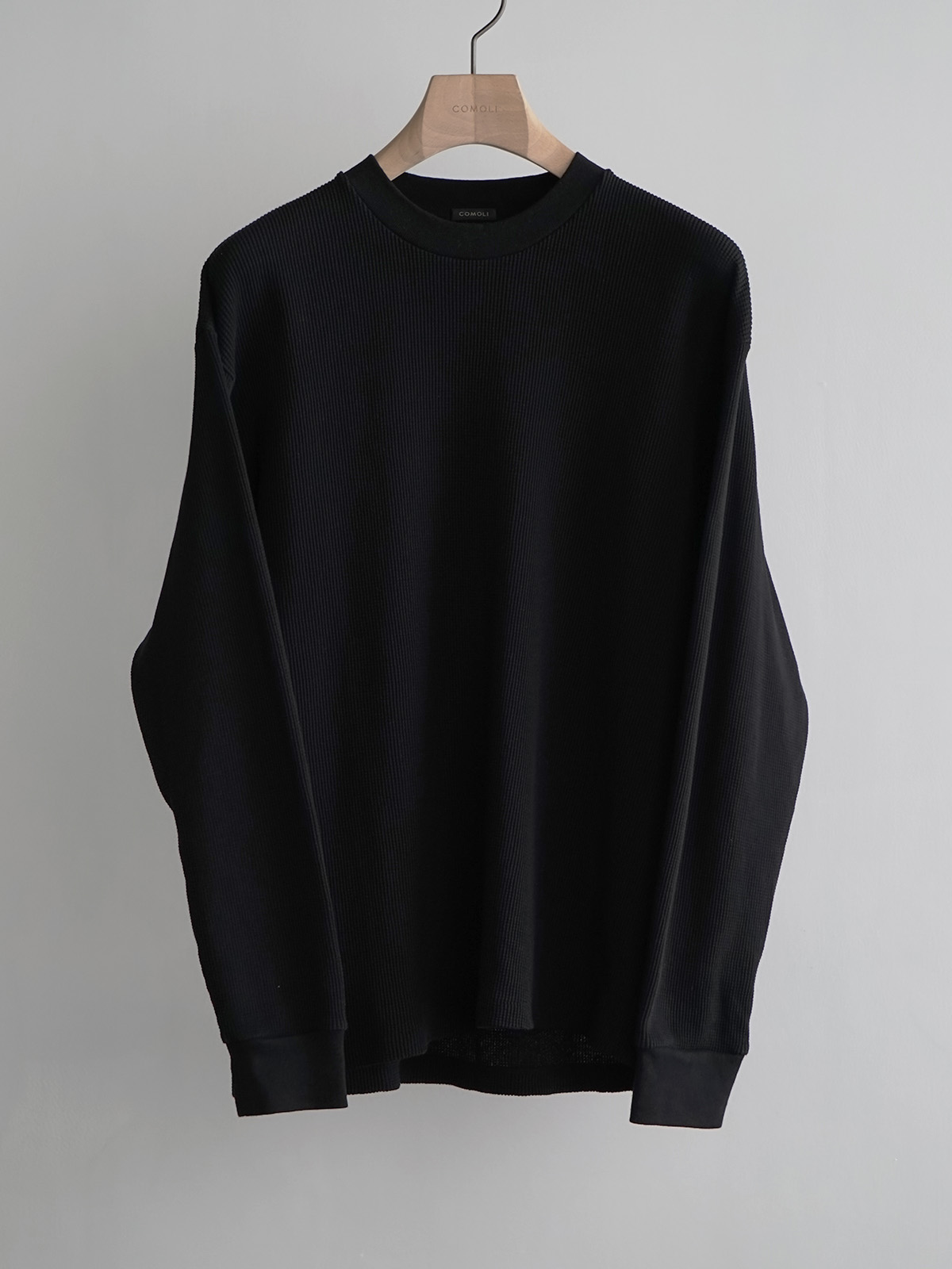 cotton waffle ls crew d1