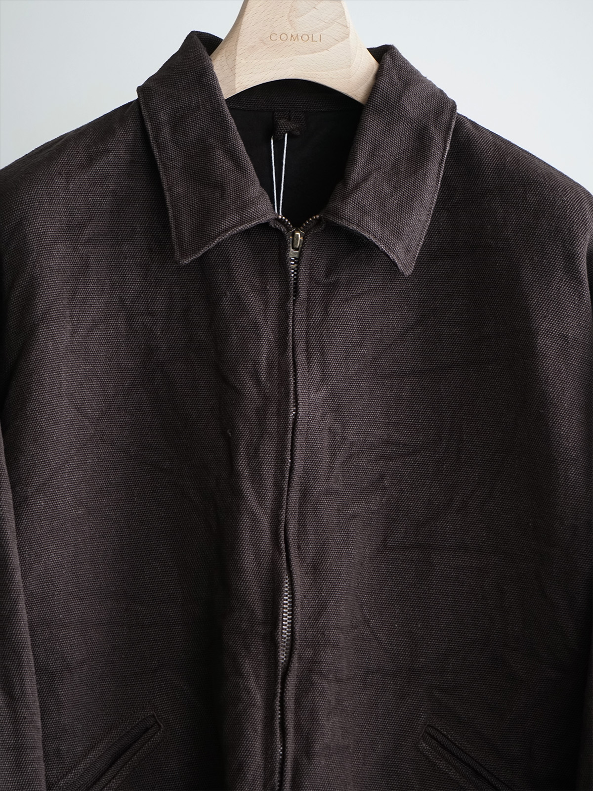 hemp duck zip short jacket d3