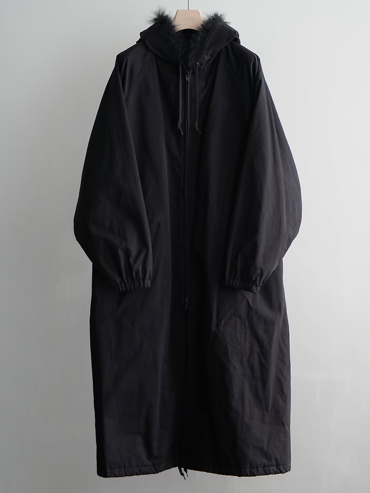 hooded long coat c1