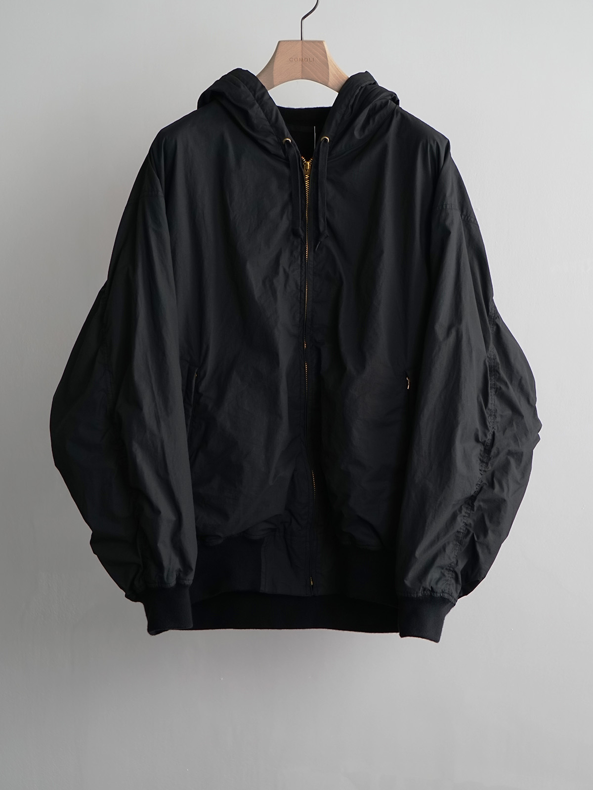 cotton nylon zip parka c1