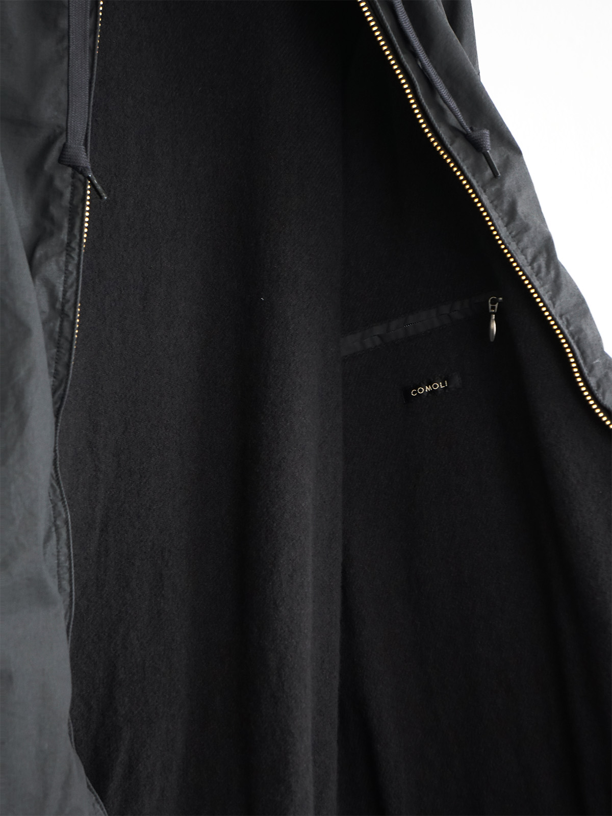 cotton nylon zip parka c7