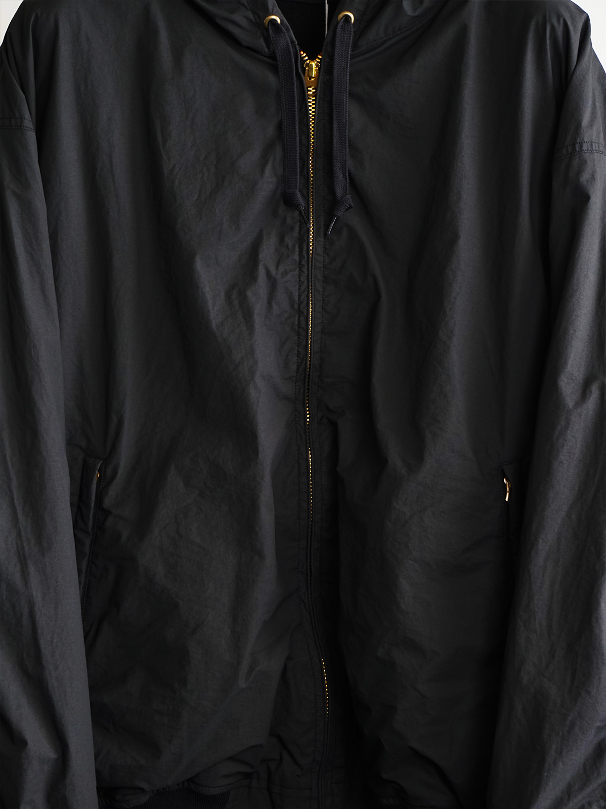 cotton nylon zip parka c6
